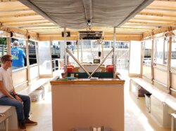 An inside view of the wheel house of the Miss Kaylynn