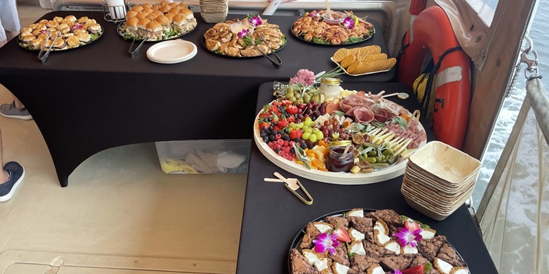 Bald Eagle Private Charter table catering