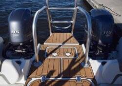 Swim platform on a small boat