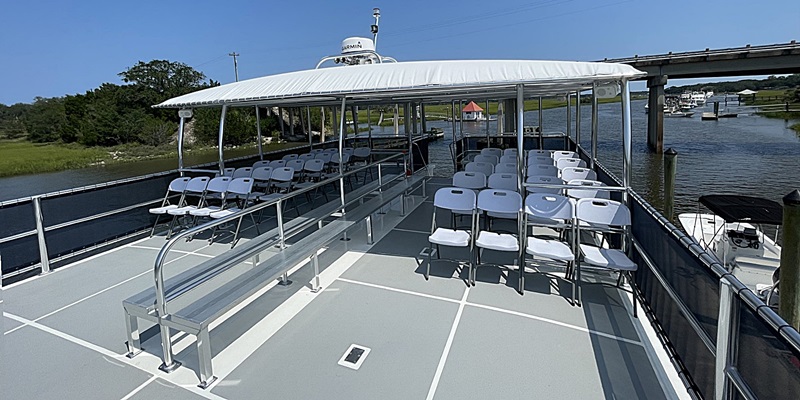 Upper deck of the boat Princess Amelia