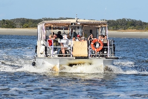 fast boat cruising near amelia island