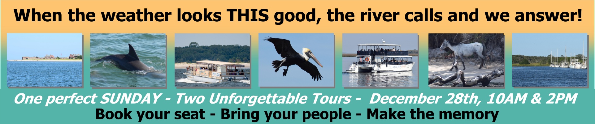 Open Sunday banner for Amelia River Cruises